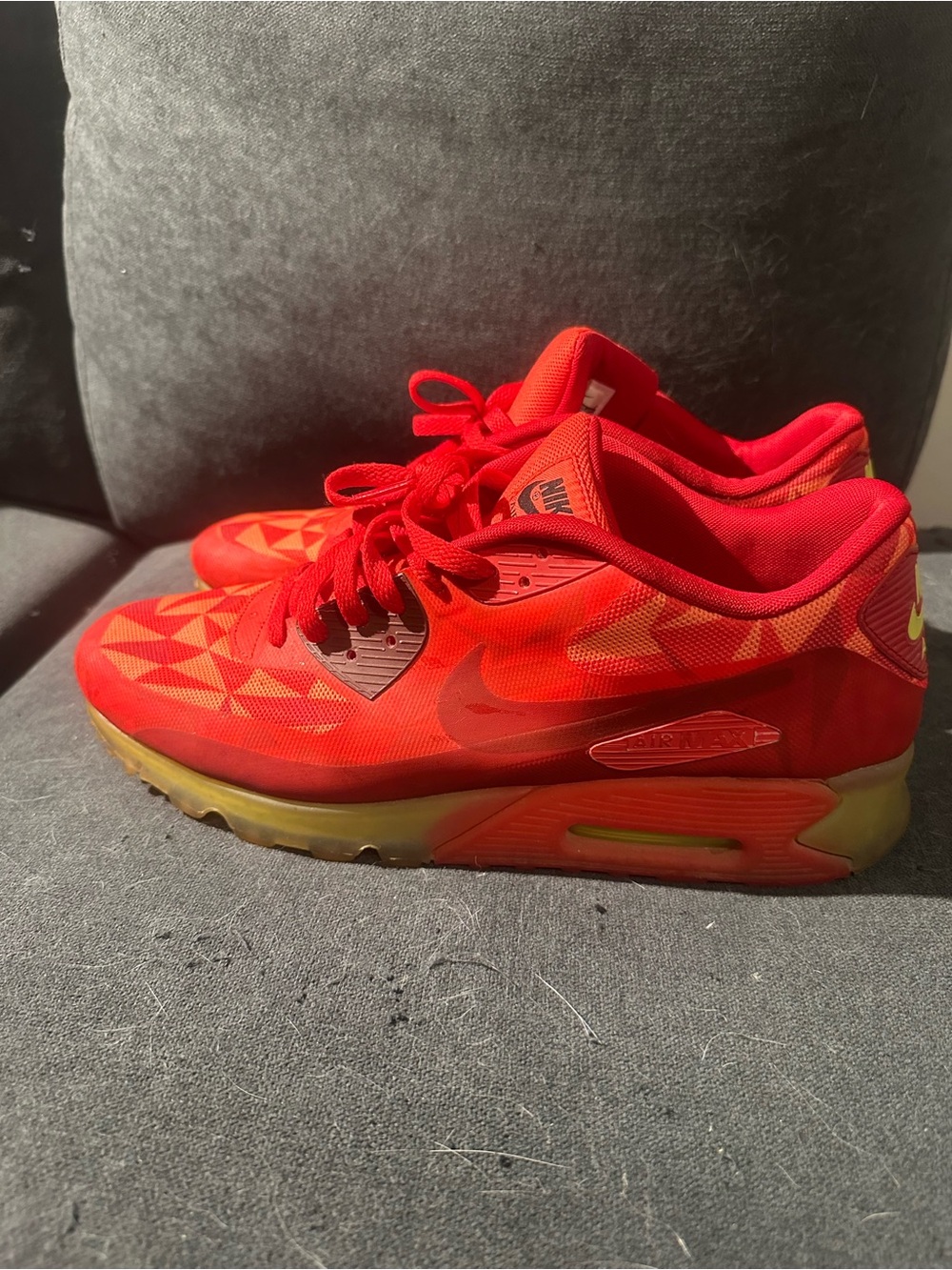 Nike Kids' Bright Red Geometric Air Max Sneakers